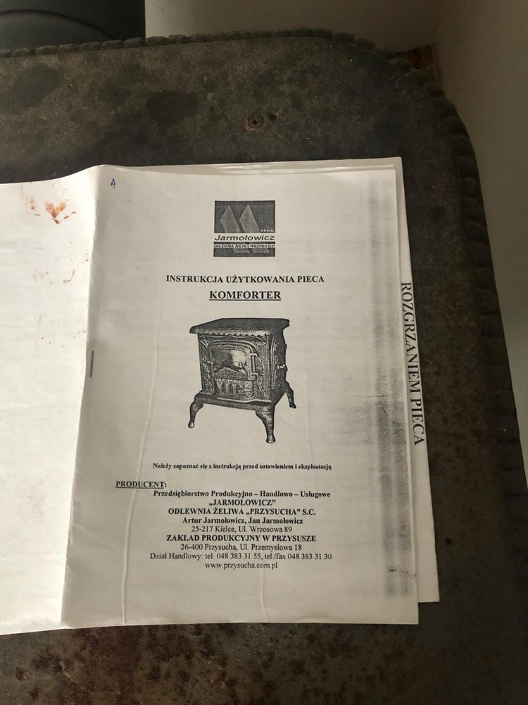 Koza , piecyk, żeliwny.