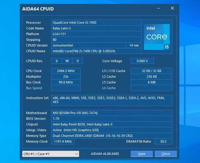 Процесор Socket 1151 Intel Core i5-7400  (Kaby Lake)