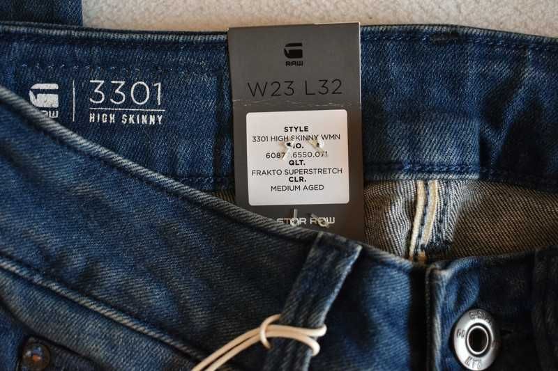 Calças mulher G-Star Raw 3301 high skinny, W23 L32, NOVAS!