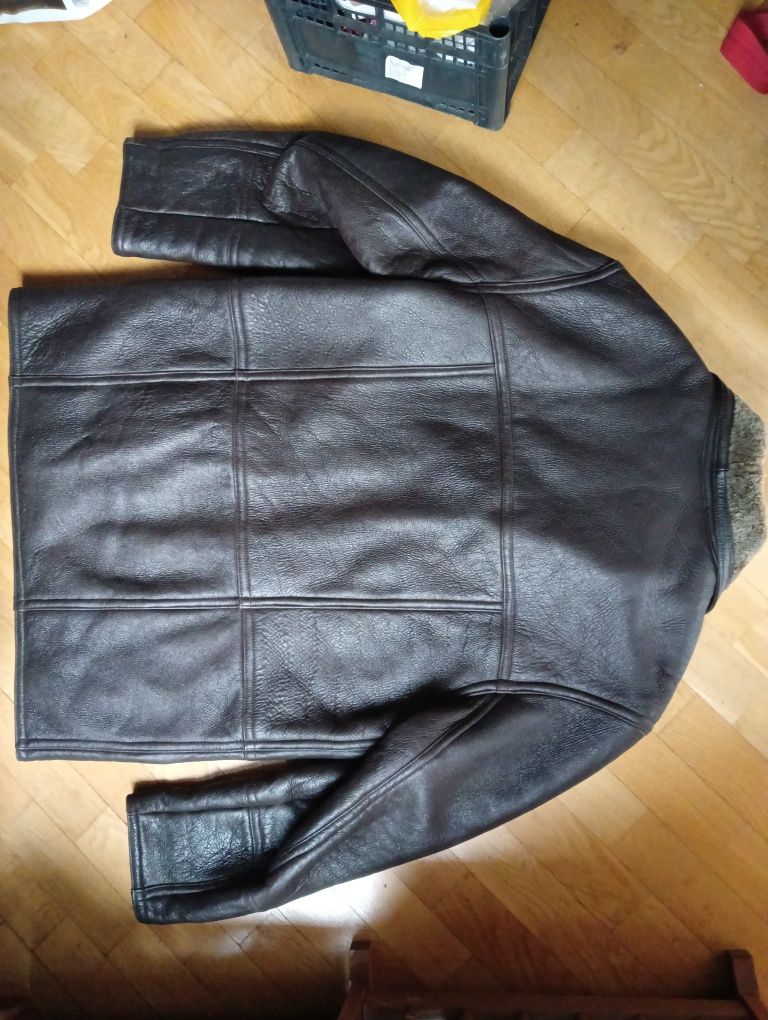 Super kurtka skórzana L/XL kożuch skóra owcza j. ochnik wełna 50/52