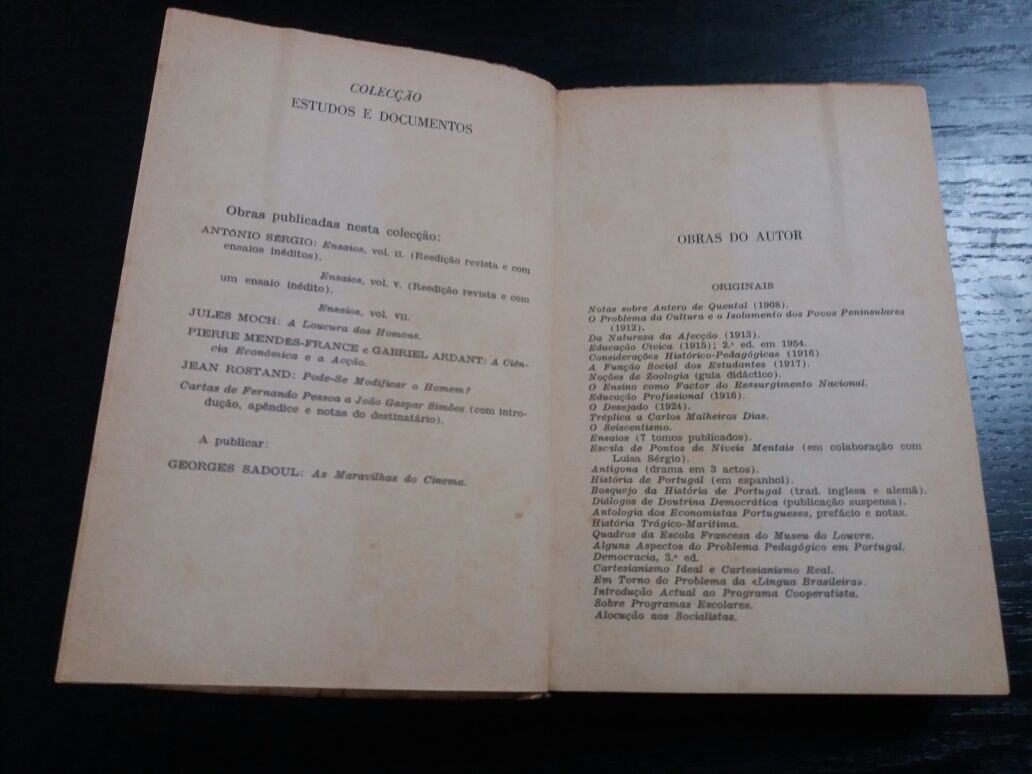 Livro: Ensaios de António Sérgio - Tomo II (edição vintage - 1954)