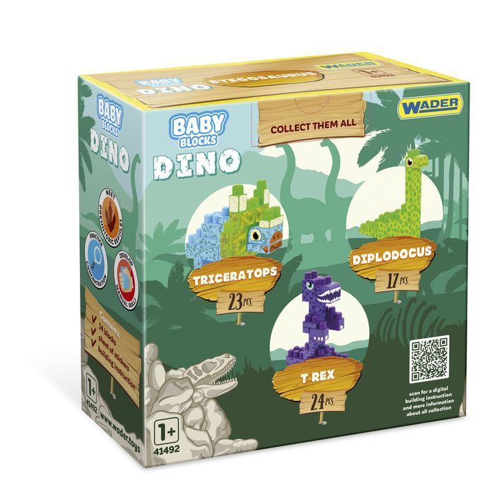 Klocki Dla Dzieci Wader Stegosaurus Dinozaur Dino 14 El.