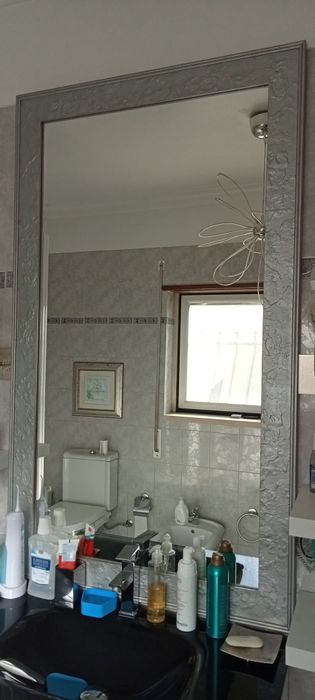 Espelho moldura prateada