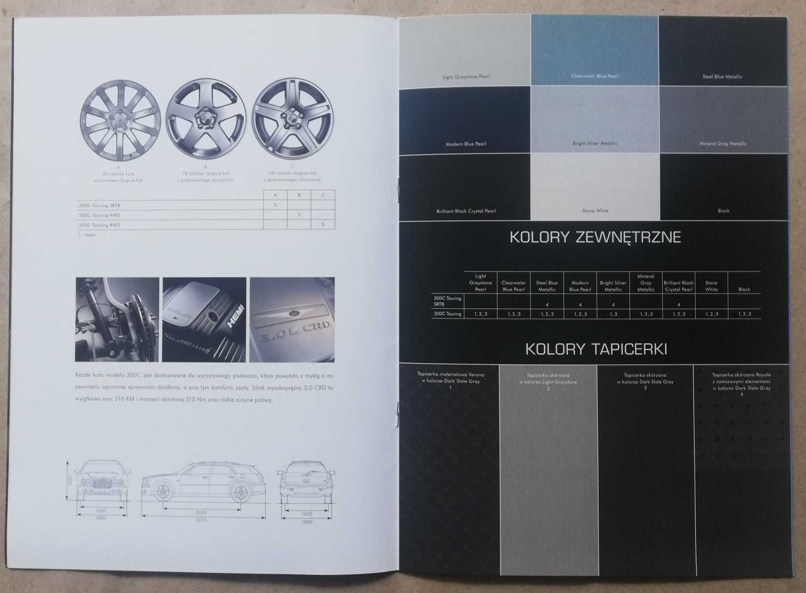 Prospekt specyfikacja Chrysler 300C Touring