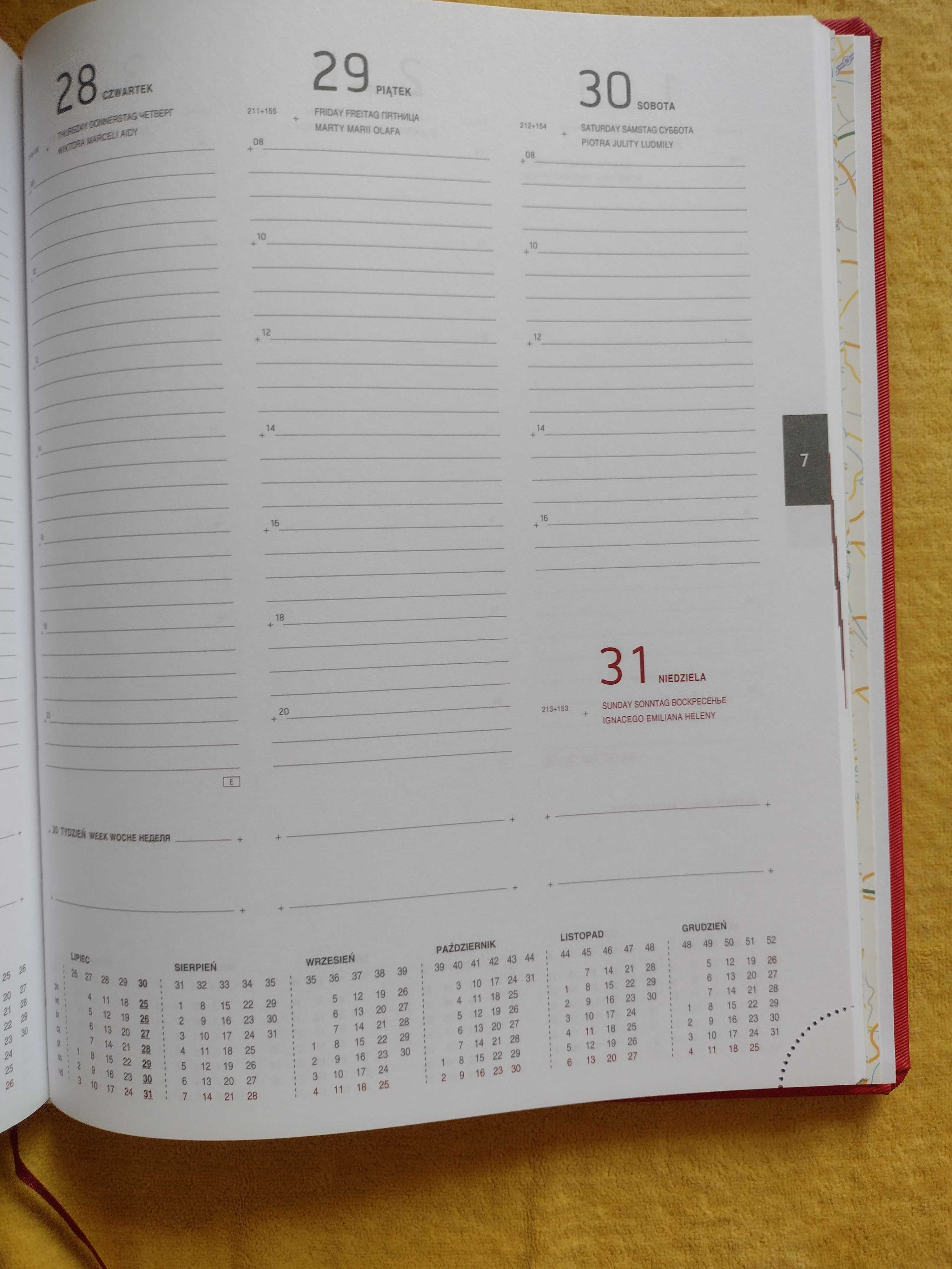 Kalendarz 2016 czerwony nowy