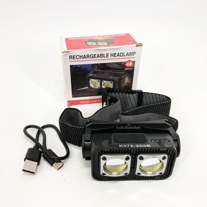 Ліхтар налобний K372-2COB з датчиком руху