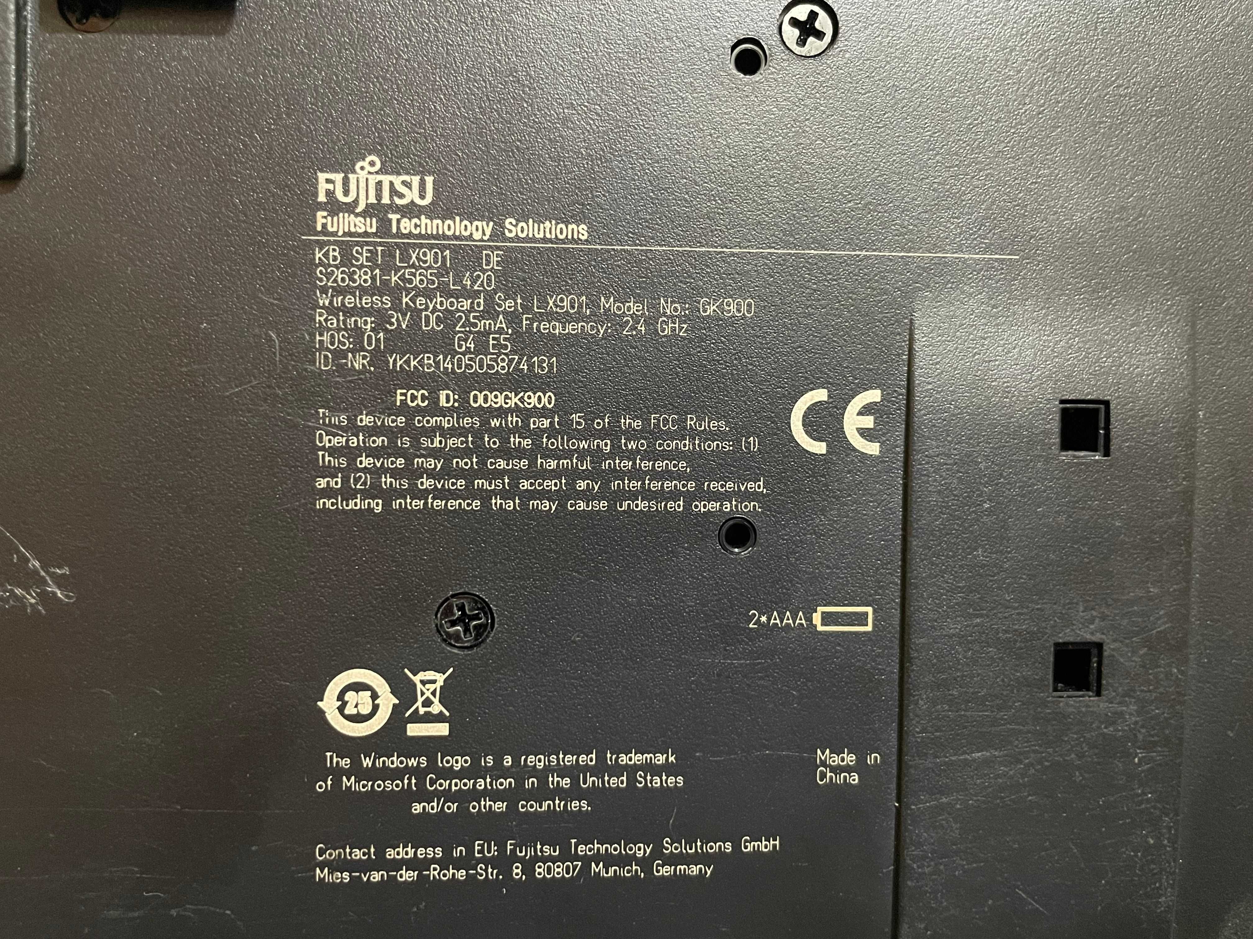 Клавиатура безпроводная  Fujitsu LX901 без адаптера