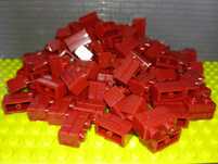 Zestaw 120szt 1x2 - klocki cegiełki kolor BORDOWY kompatybilne z LEGO