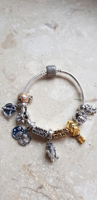 Charms zawieszka Star Wars baby Yoda R2D2 księżniczka Leia  srebro 925