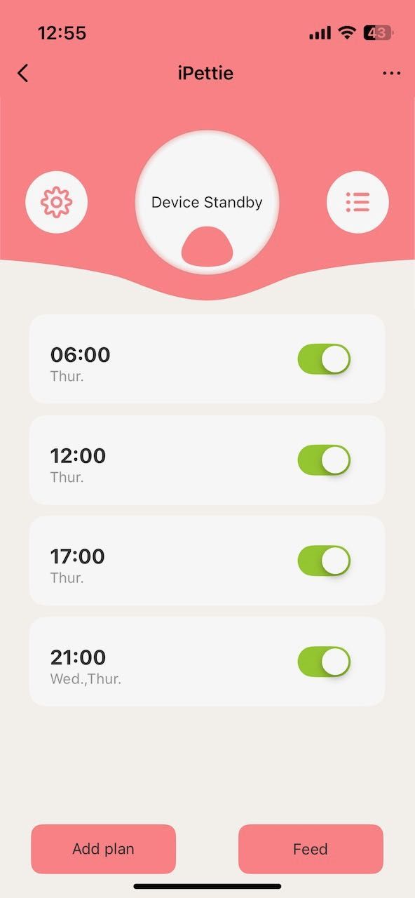 Karmidło dla kota/psa na mokrą karmę iPettie Donut Frost WiFi