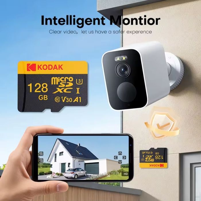 Karta pamięci KODAK 128GB MicroSD C10 V30 U3 A1 4K PREMIUM Chip 100mb/