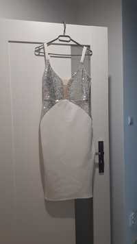 Biała cekinowa sukienka ASOS 38
