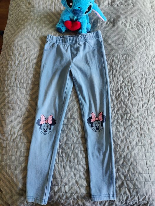 Legginsy,jeans cienkie 128 Disney minnie