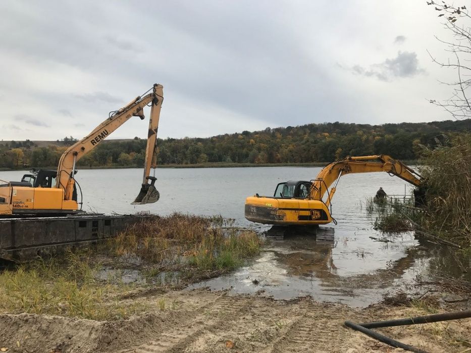 Очищення водойм, озер, копка, днопоглиблення, берегоукріплення