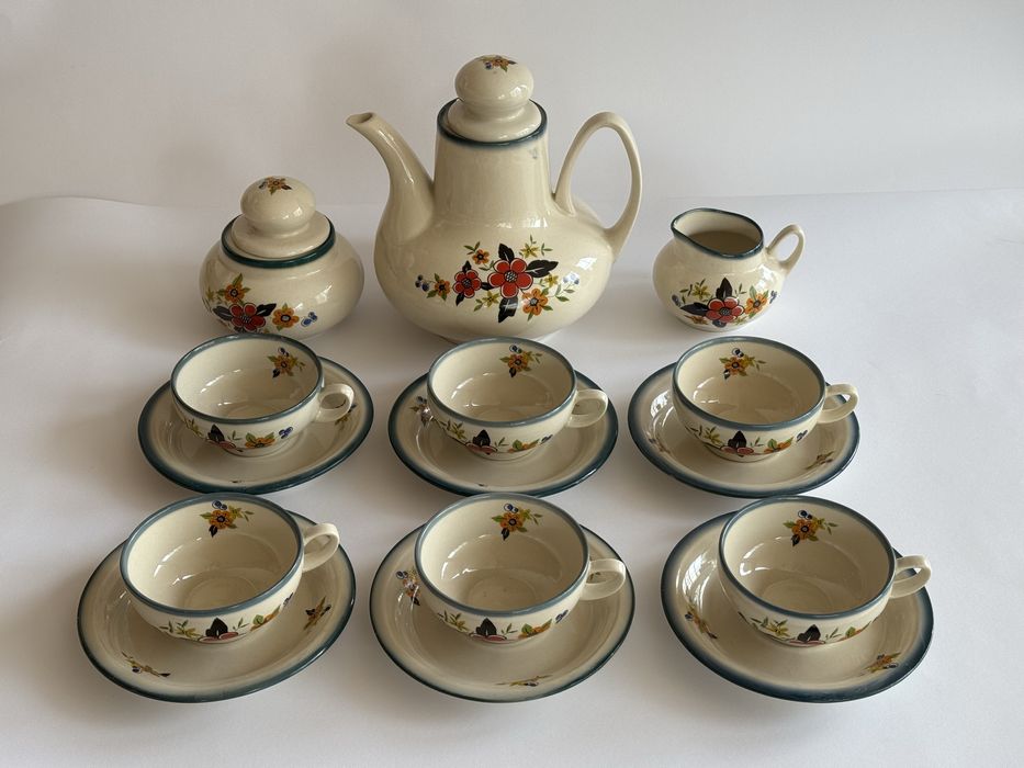 Chodzież Saba serwis herbaciany 6-osobowy Porcelana PRL