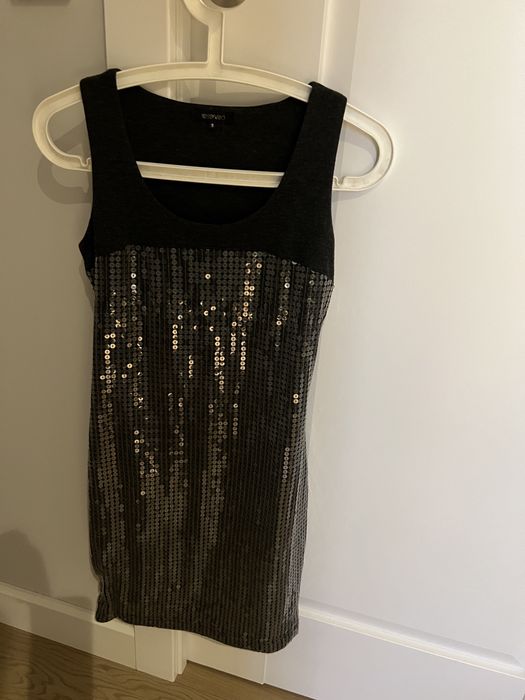 Sukienka szara cekiny nowa S