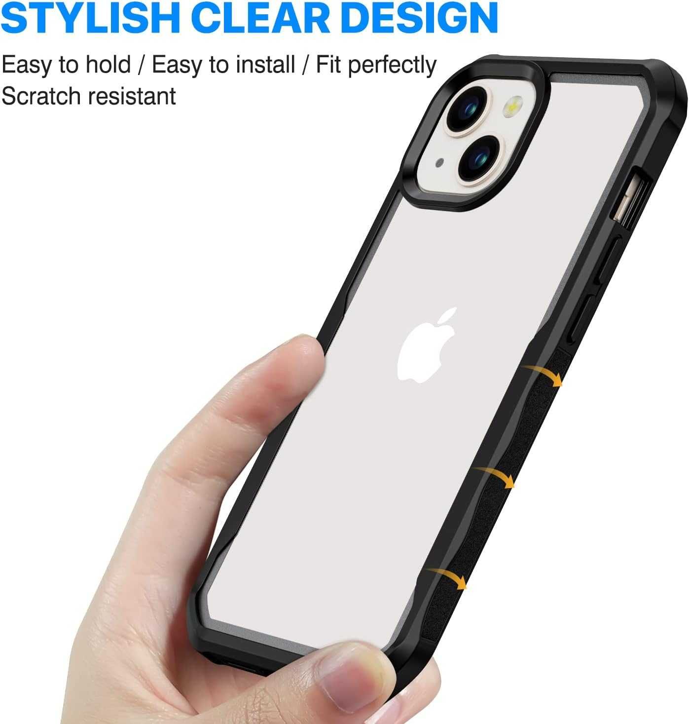 CENHUFO etui 360 iPhone 13 iPhone 14 pancerne 1x szkło na aparat