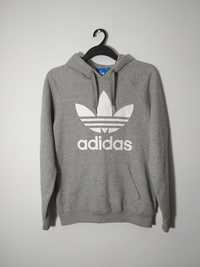 Adidas szara bluza z kapturem unisex S