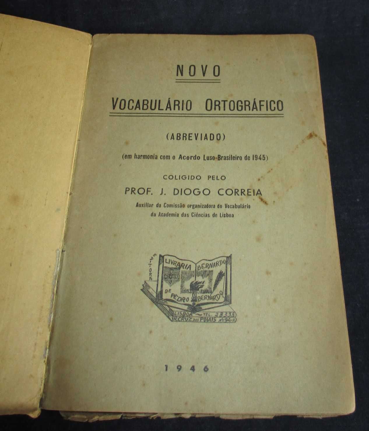 Livro Novo Vocabulário Ortográfico (abreviado) Prof. J. Diogo Correia