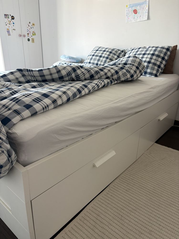Cama brimnes Ikea+estrado+ colchao