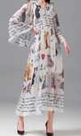 Vestido comprido com gatos