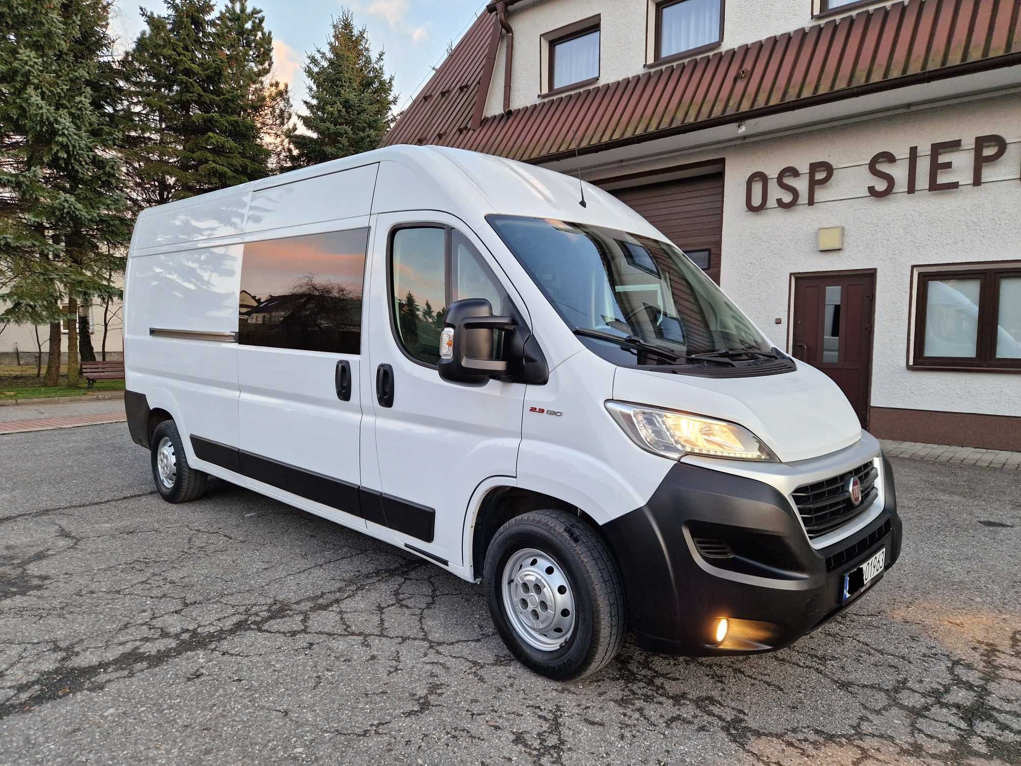 Fiat Ducato Furgon 6 Osób L3H2 Brygadówka Krajowy 1 Wł Hak F-Vat 23%