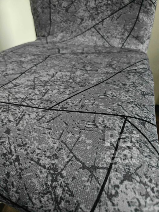 Pokrowce na krzesła elastyczne 6 sztuk wzór szary