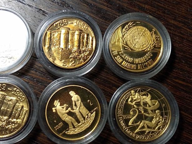 Złota moneta 2 scudi San Marino - standard wagowy 20 franków
