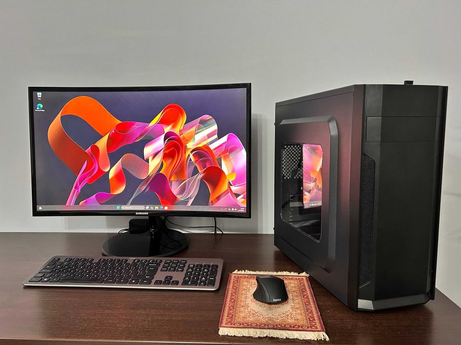 Zestaw PC Ryzen 5 2400G, SSD + HDD, 8GB DDR4, Monitor Samsung 27″