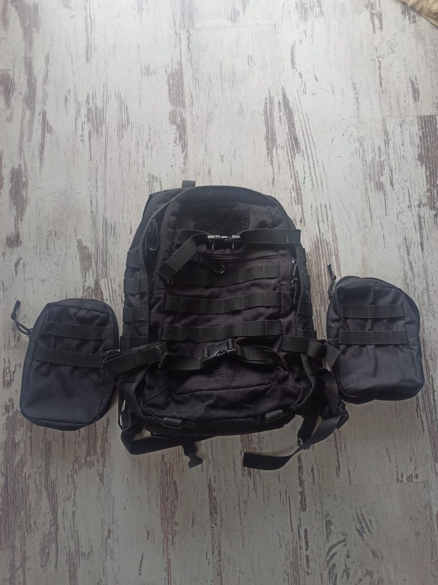 Plecak Wisport Sparrow 20l czarny + gratis kieszenie molle