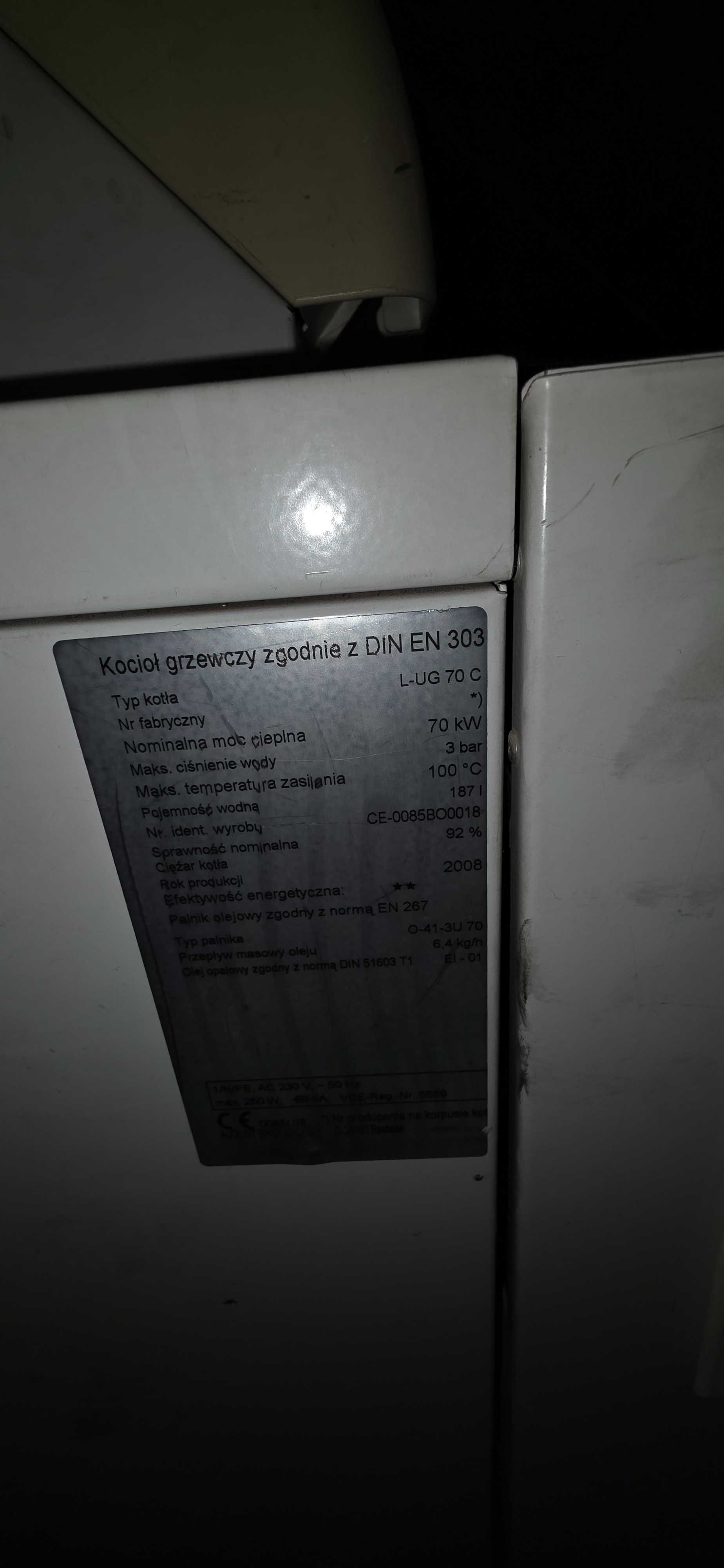 Kocioł olejowy firmy BROTJE typ L-UG 70 C, 70kW wraz ze sterowaniem