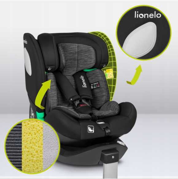 FOTELIK SAMOCHODOWY Obrotowy Przód Tył BRAAM ISOFIX 0-36kg do150cm 12l