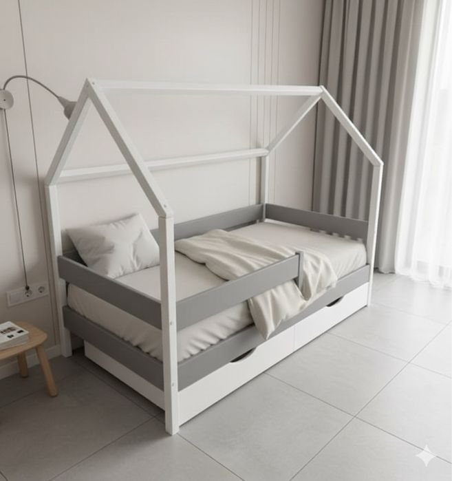 Ліжко будинок кровать дитяча домик меблі монтессорі чердак