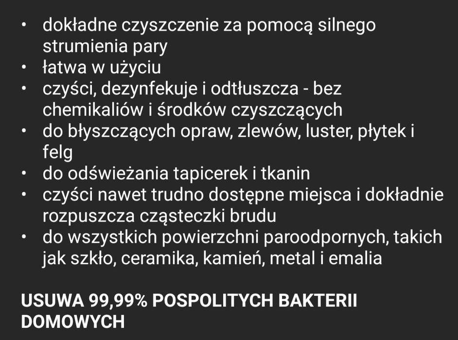 Ręczny odkurzacz parowy
