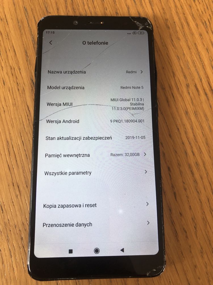 Redmi Note 5 dziala