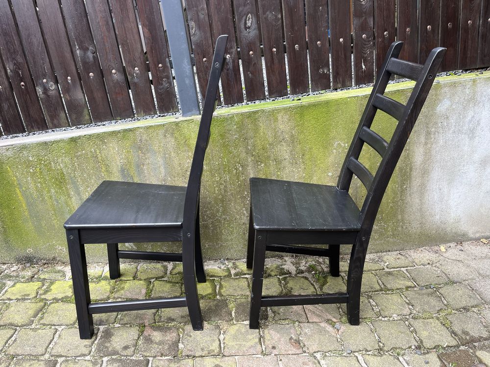 2 drewniane krzesła z IKEA