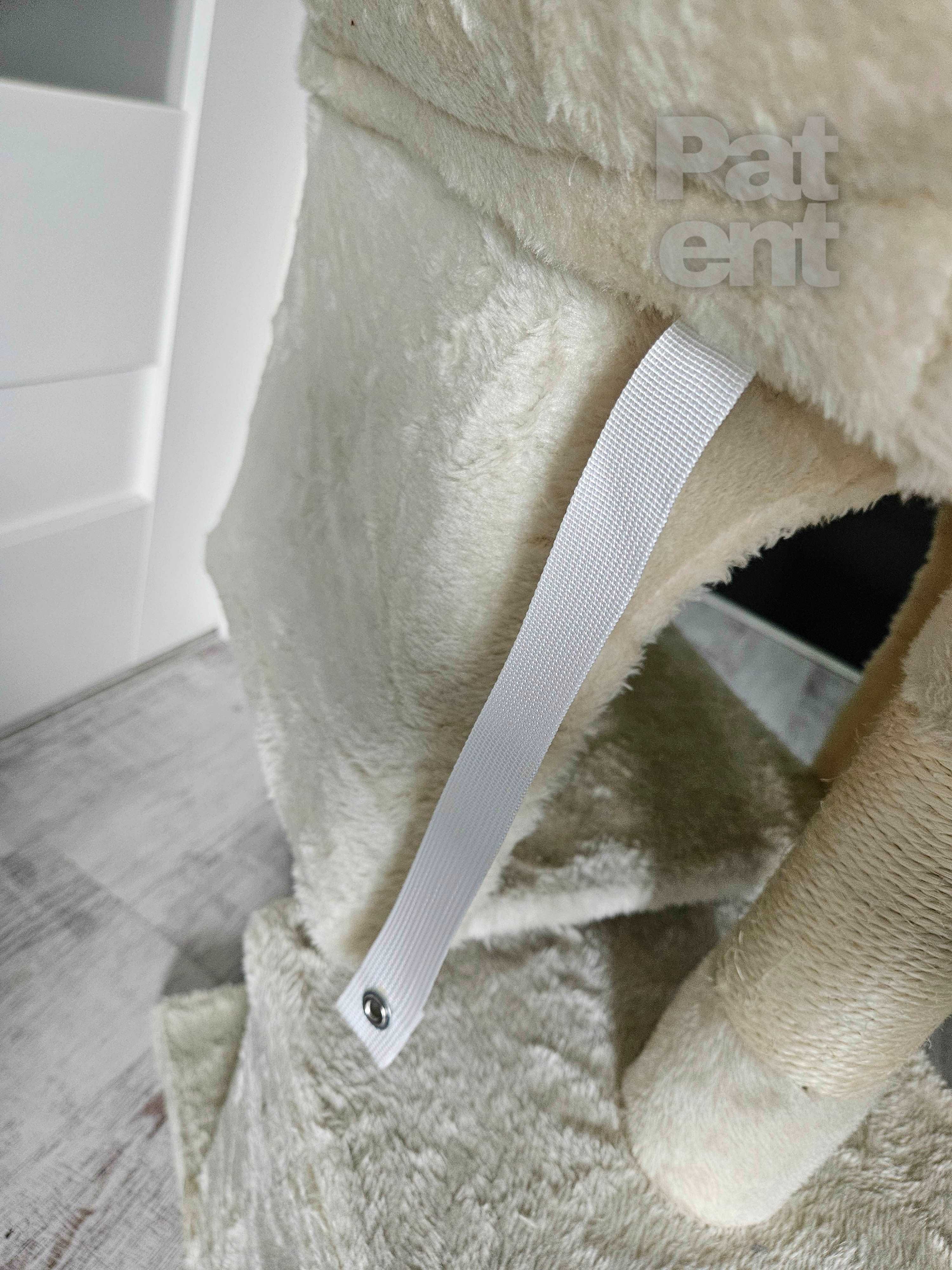 Drapak dla kota kompaktowy 67 cm beżowy domek słupek legowisko