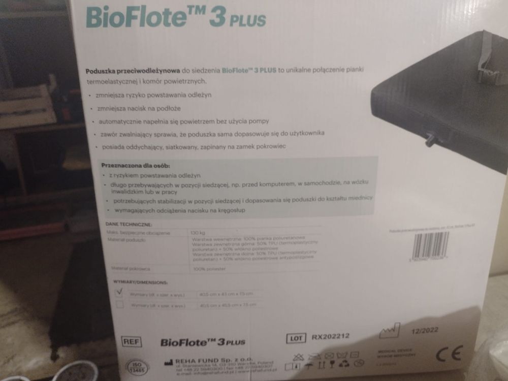 BioFlote3 poduszka przeciwodleżynowa