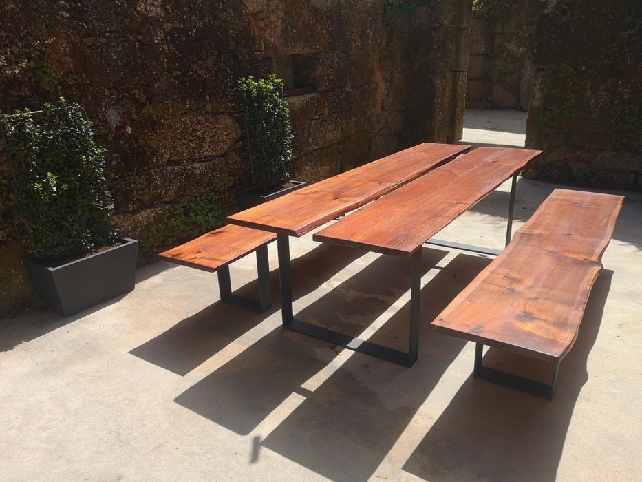 Mesa de Jantar sala em madeira vintage / retro Estilo industrial