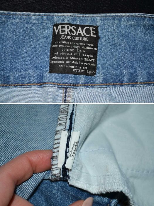 Джинсы брюки голубые Versace клеш расклешенные трубы Размер M