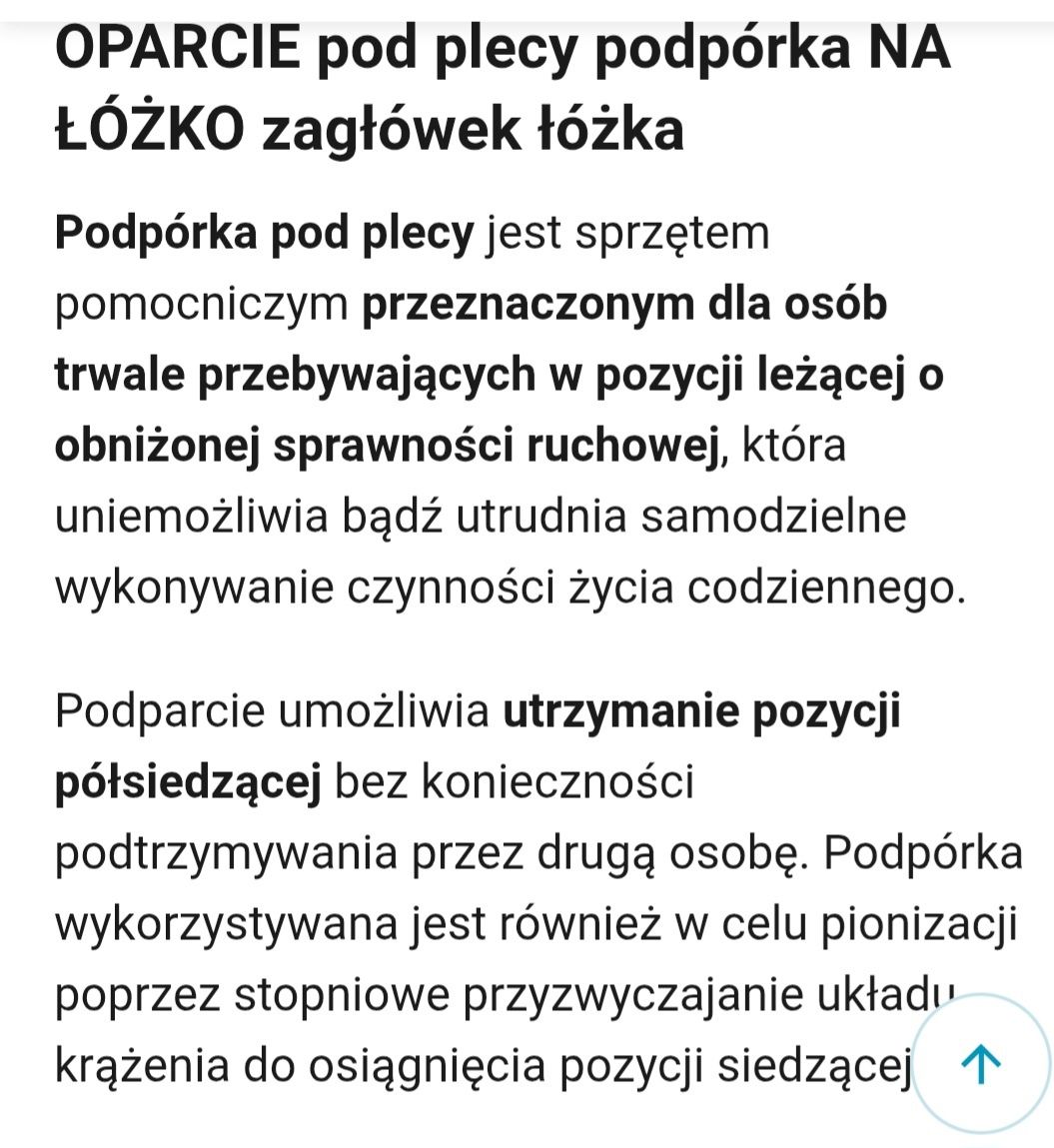 Podparcie pod plecy ,podpórka na łóżko,zagłówek łóżka