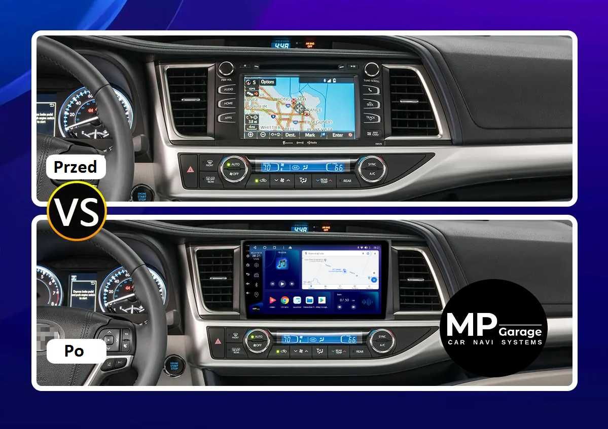 Toyota Highlander Radio Nawigacja Android 4G LTE 10.1" Qled CarPlay/AA