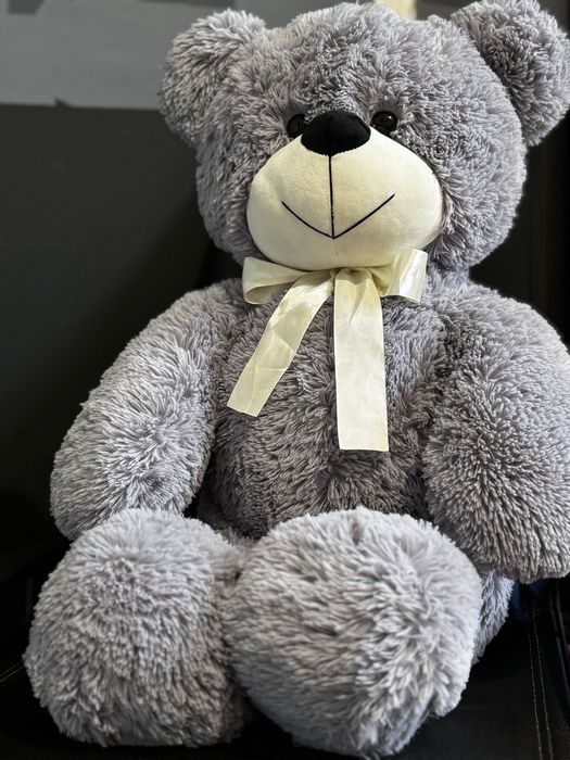 Мяка іграшка Ведмедик, сірий, большой плюшевый мишка