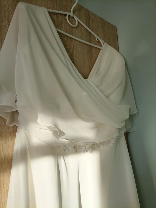 Suknia ślubna boho + odkryte plecki r.42/44