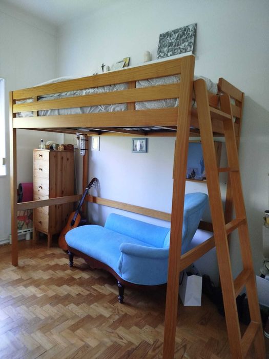 Beliche MTS madeira maciça, cor natural com estrado de ripas