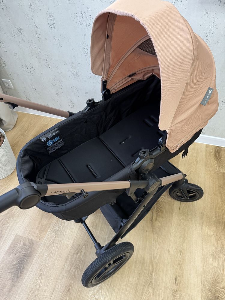 Коляска 3 в 1 Kinderkraft Moov 2 Sand Beige, Дитячий візочок