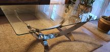 Ława Art-Deco szklana / chrom