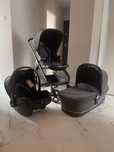 Komplet Cybex wózek gondola spacerówka spacerowy fotelik czarny szary