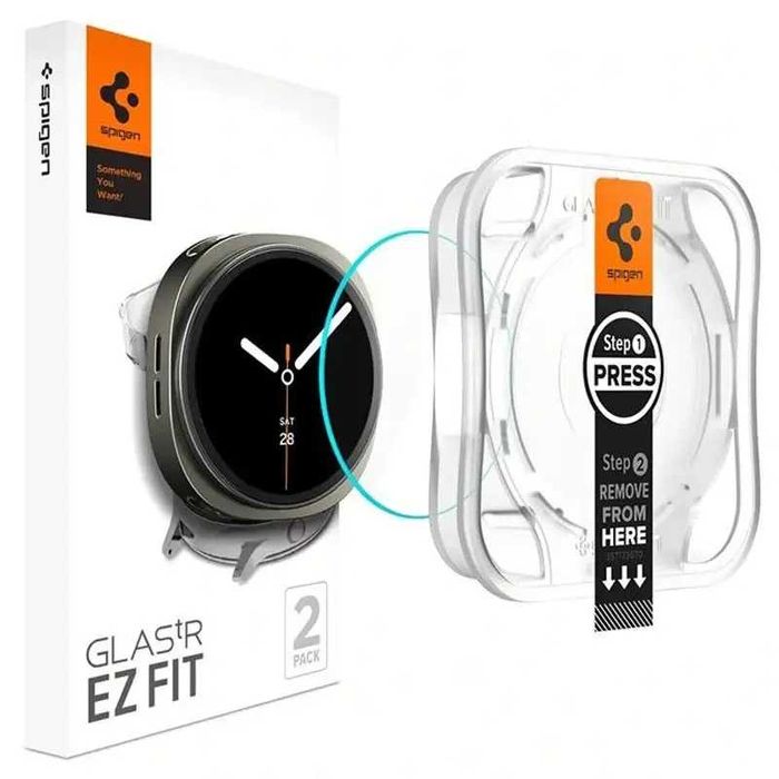 Защитное стекло Spigen Glas.T EZ Fit 2-pack для Samsung Galaxy Watch 8