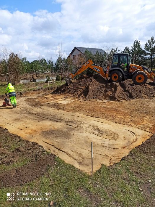 usługi koparką mini koparką wykopy budowa dróg kamieńczyk łochów urle